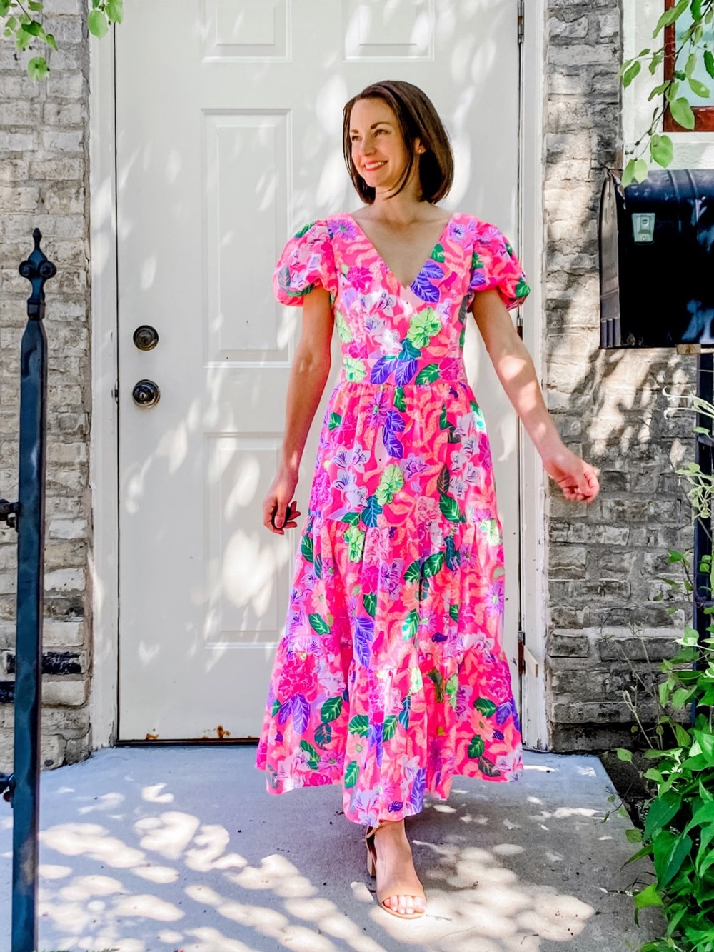 Lilly Pulitzer Grace Midi Dress Pink Isle Best of Friends Tie Back Sz 12 NWT